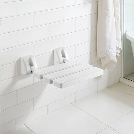 Wall-Mounted Foldable Shower Seat, 100 kg, PP, Aluminum