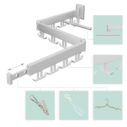 Wall-Mounted Folding Clothes Airer – Aluminum, Space-Saving