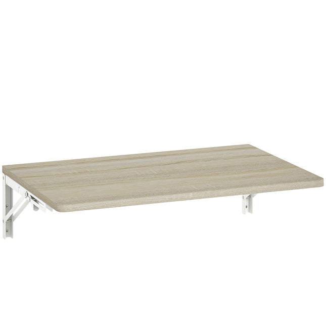 Wall-Mounted Folding Desk, 60x40 cm, Oak Finish