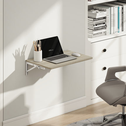 Wall-Mounted Folding Desk, 60x40 cm, Oak Finish