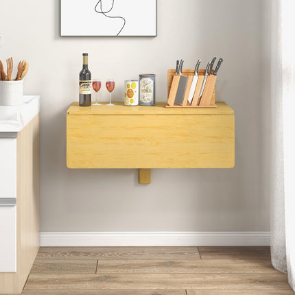 Wall-Mounted Folding Desk, 80x60cm MDF Pine