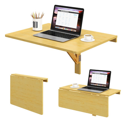 Wall-Mounted Folding Desk, 80x60cm MDF Pine