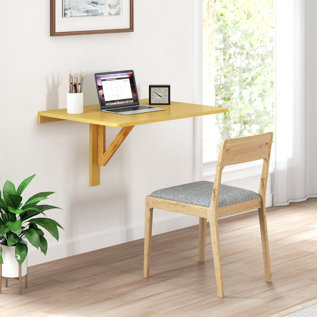 Wall-Mounted Folding Desk, 80x60cm MDF Pine