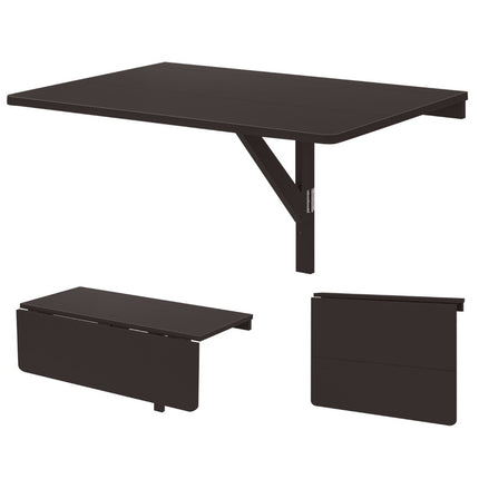 Wall-Mounted Folding Desk, Space-Saving, 80x60 cm, Brown