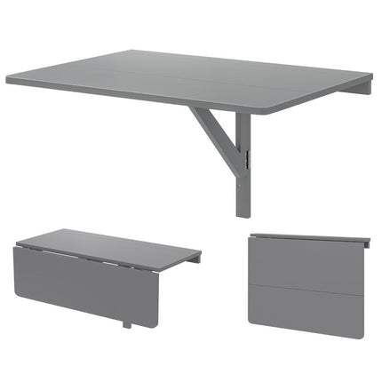 Wall-Mounted Folding Desk, Space-Saving, 80x60 cm, Gray