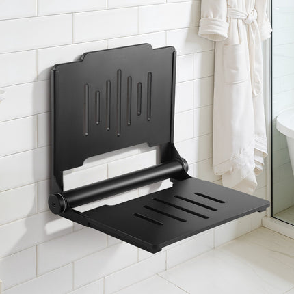 Wall-Mounted Folding Shower Seat With Backrest, 180kg