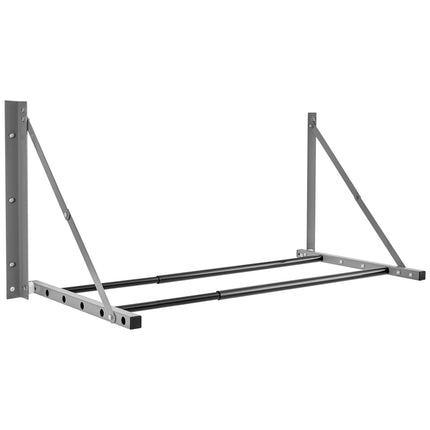 Wall-Mounted Folding Tire Rack, 4-Tire, 32–48 In Adjustable
