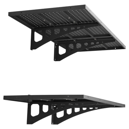 Wall-Mounted Garage Shelving, 2-Tier Steel, 560 lb