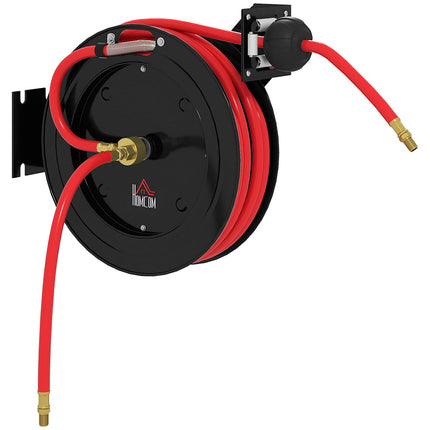 Wall-Mounted Garden Hose Reel, Auto-Retract, 15+1m, Metal