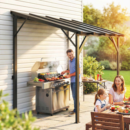 Wall-Mounted Grill Gazebo with UPF50+ PC Roof