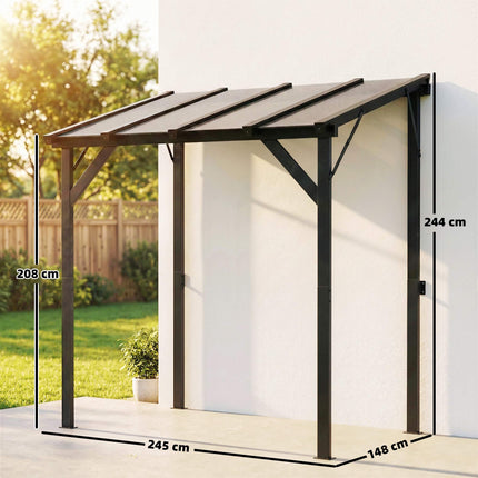 Wall-Mounted Grill Gazebo with UPF50+ PC Roof