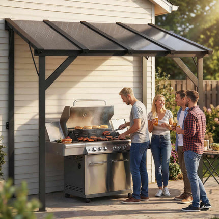 Wall-Mounted Grill Gazebo with UPF50+ PC Roof