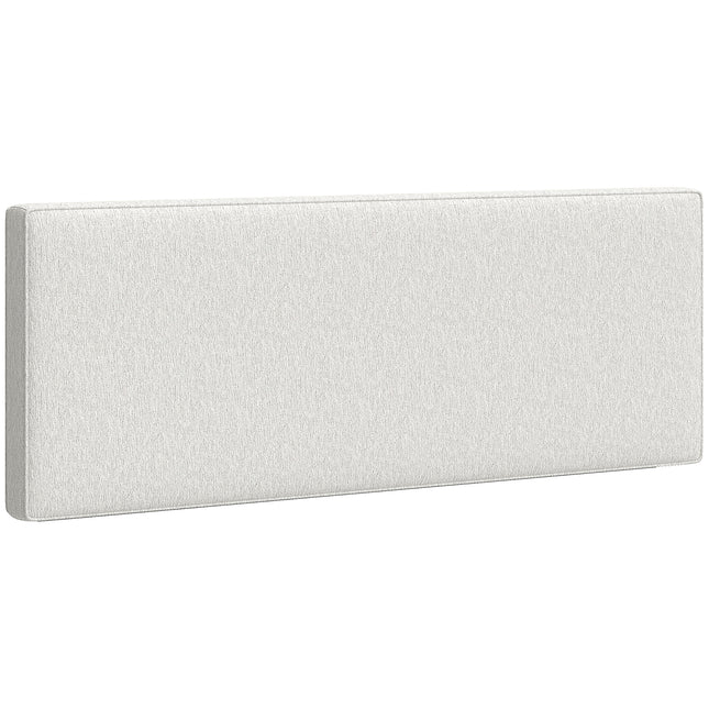 Wall-Mounted Headboard, Fabric Upholstery, 160x60 cm, Cream