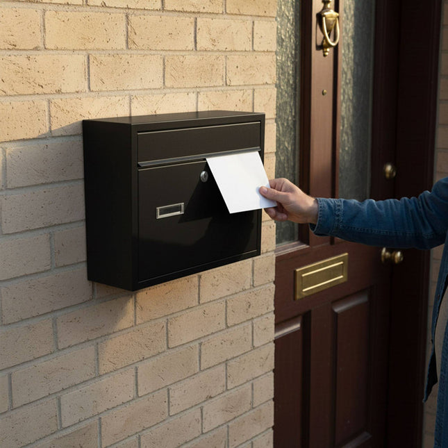 Wall-Mounted Horizontal Mailbox with Lock & Nameplate