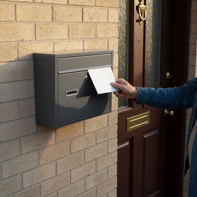 Wall-Mounted Horizontal Mailbox with Nameplate, Lockable