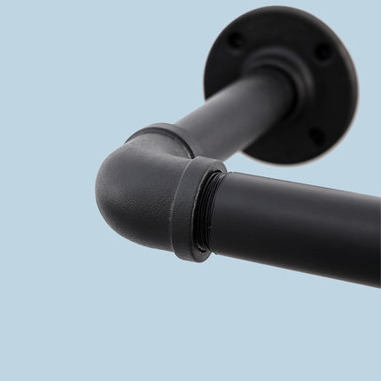 Wall-Mounted Industrial Clothes Rail with S-Hooks