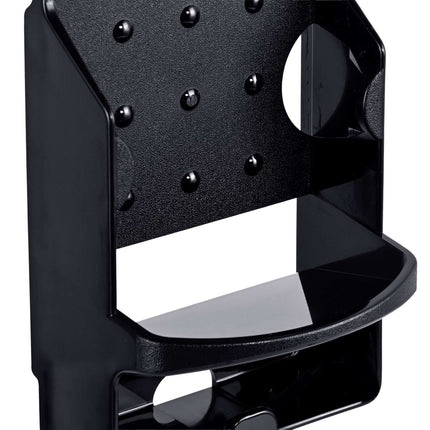 Wall-Mounted Iron Holder with Hooks, Black, Steel