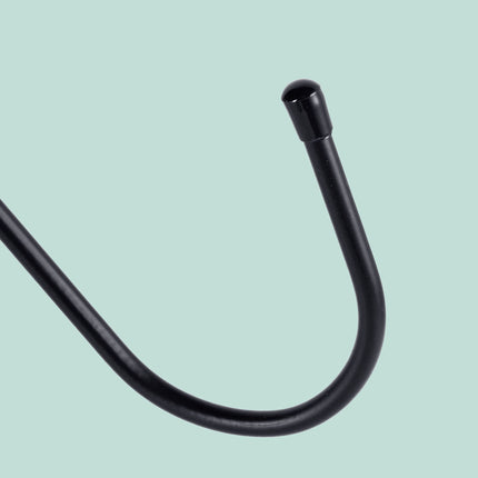 Wall-Mounted Iron Holder with Hooks, Black, Steel