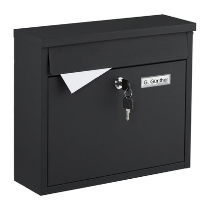 Wall-Mounted Iron Mailbox, Large Slot, 4 Keys Included