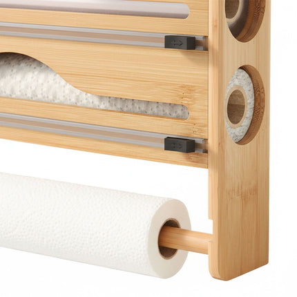 Wall-Mounted Kitchen Roll & Foil Dispenser with Cutter