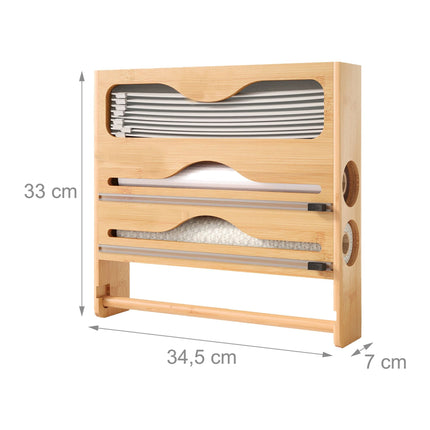 Wall-Mounted Kitchen Roll & Foil Dispenser with Cutter