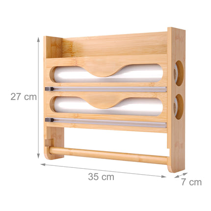 Wall-Mounted Kitchen Roll Holder with Foil Cutter