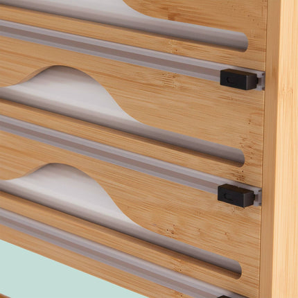Wall-Mounted Kitchen Roll and Foil Dispenser with Cutter
