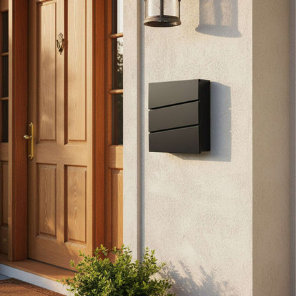 Wall-Mounted Letterbox with Magazine Holder, Rain Cover