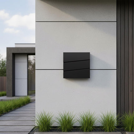 Wall-Mounted Letterbox with Magazine Holder, Rain Cover