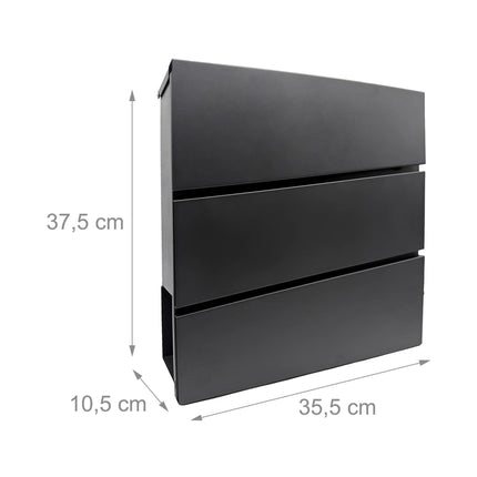 Wall-Mounted Letterbox with Magazine Holder, Rain Cover