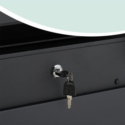 Wall-Mounted Letterbox with Magazine Holder, Rain Cover
