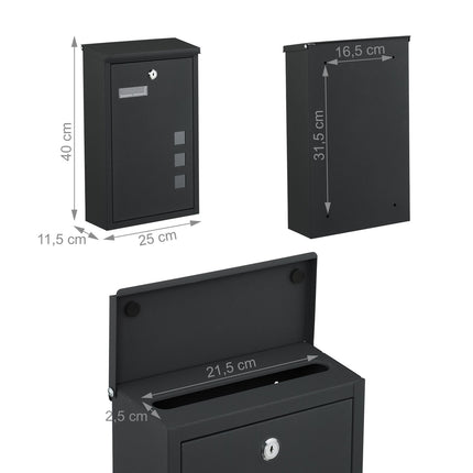 Wall-Mounted Letterbox with Viewing Windows