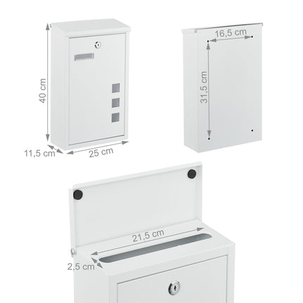 Wall-Mounted Letterbox with Viewing Windows