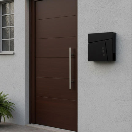 Wall-Mounted Mailbox with Newspaper Holder, Weatherproof
