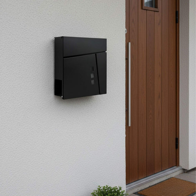 Wall-Mounted Mailbox with Newspaper Holder, Weatherproof