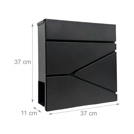 Wall-Mounted Mailbox with Newspaper Slot & Rain Canopy