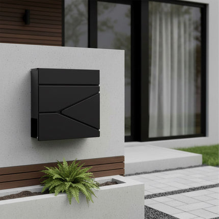 Wall-Mounted Mailbox with Newspaper Slot & Rain Canopy