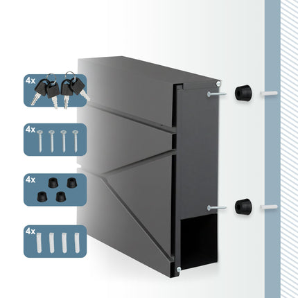 Wall-Mounted Mailbox with Newspaper Slot and Rain Canopy