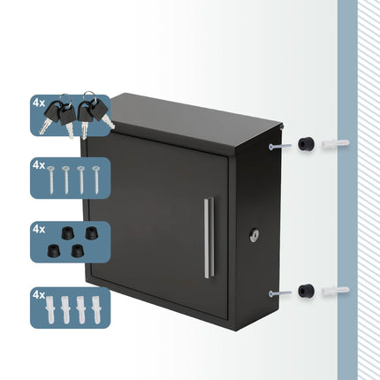 Wall-Mounted Metal Mailbox with Lock – Weatherproof