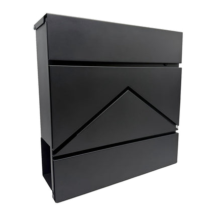 Wall-Mounted Metal Postbox with Newspaper Holder