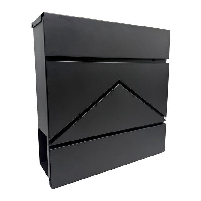 Wall-Mounted Metal Postbox with Newspaper Holder