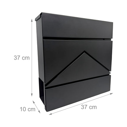 Wall-Mounted Metal Postbox with Newspaper Holder