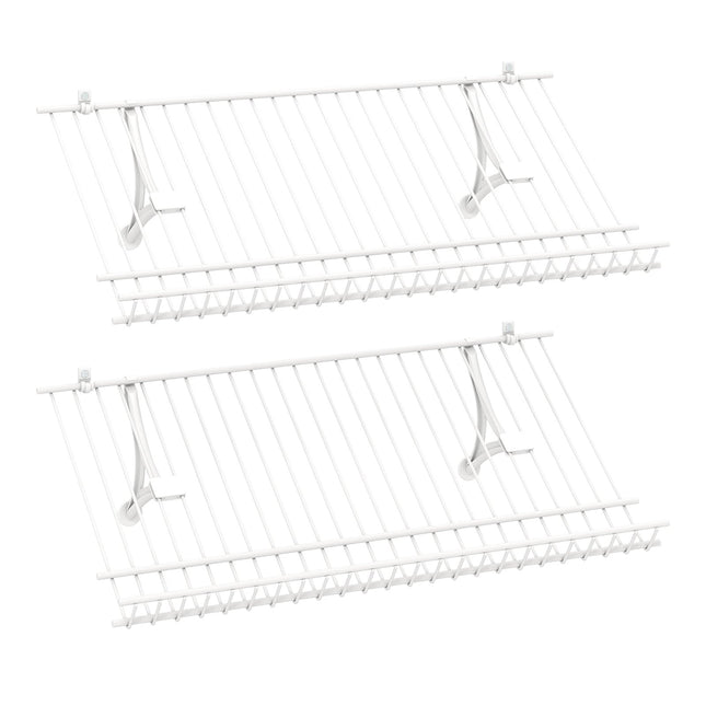 Wall-Mounted Metal Shoe Rack Set, 2-Piece, Customizable