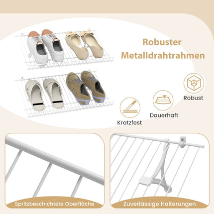Wall-Mounted Metal Shoe Rack Set, 2-Piece, Customizable