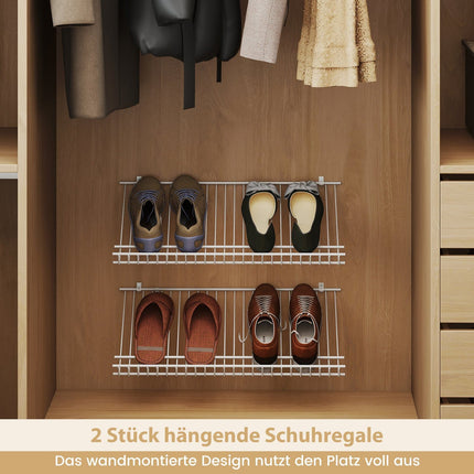 Wall-Mounted Metal Shoe Rack Set, 2-Piece, Customizable