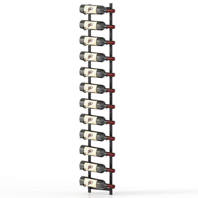 Wall-Mounted Metal Wine Rack, 6–12 Bottle, Black