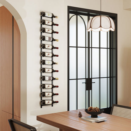 Wall-Mounted Metal Wine Rack, 6–12 Bottle, Black
