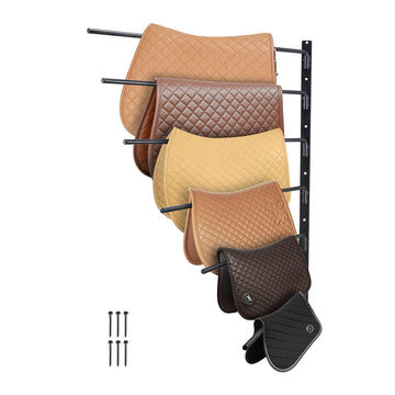 Wall Mounted Saddle Rack, 6 Tier, Swing Out, Carbon Steel, Black