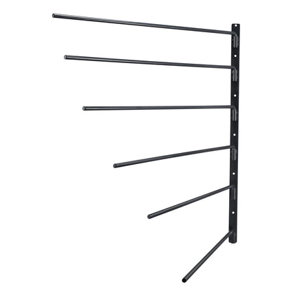 Wall Mounted Saddle Rack, 6 Tier, Swing Out, Carbon Steel, Black