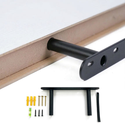 Wall-Mounted Shelf With Metal Bracket, Floating Display